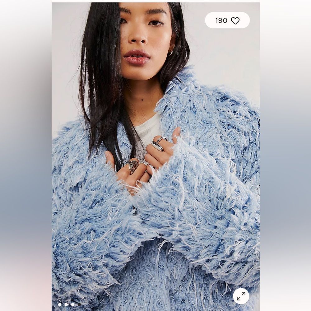 Free People KSENIASCHNAIDER Denim Fur Jacket